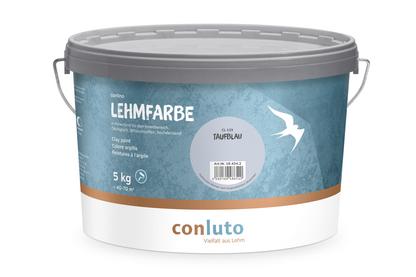 Lehmfarbe Taufblau conluto Lehmfarbe im 5kg Eimer - Farbton taufblau