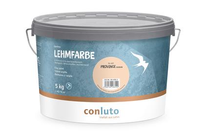 Lehmfarbe Provence gelblich conluto Lehmfarbe im 5kg Eimer - Farbton provence gelblich