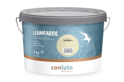 Lehmfarbe Tongrün hell conluto Lehmfarbe im 5kg Eimer - Farbton tongrün hell