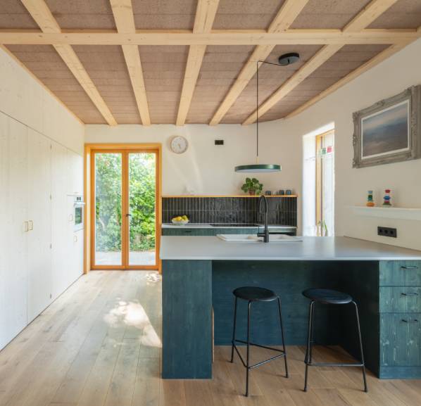 Holz-Lehm-Decke mit conluto Lehm-Deckenstein