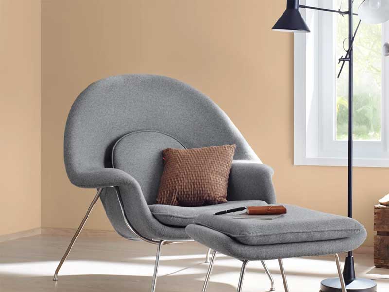 Wohnzimmer mit conluto Lehmfarbe