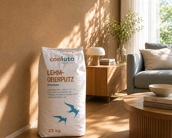 Lehm-Oberputz in den Varianten erdfeucht und trocken