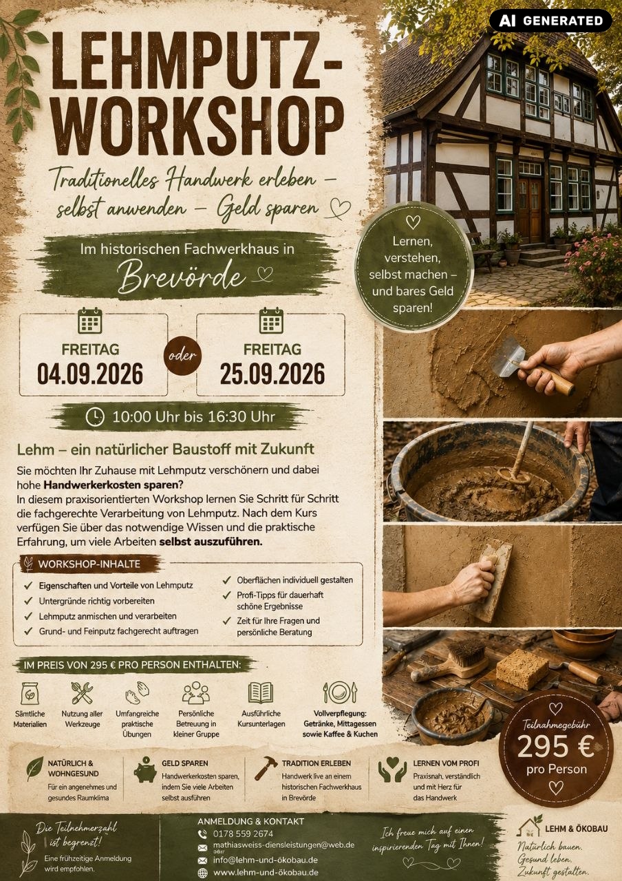 Lehmputz-Workshop für Selbermacher